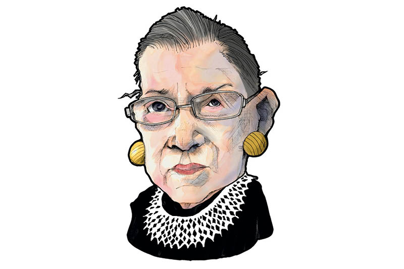 Ilustração da juíza Ruth Bader Ginsburg