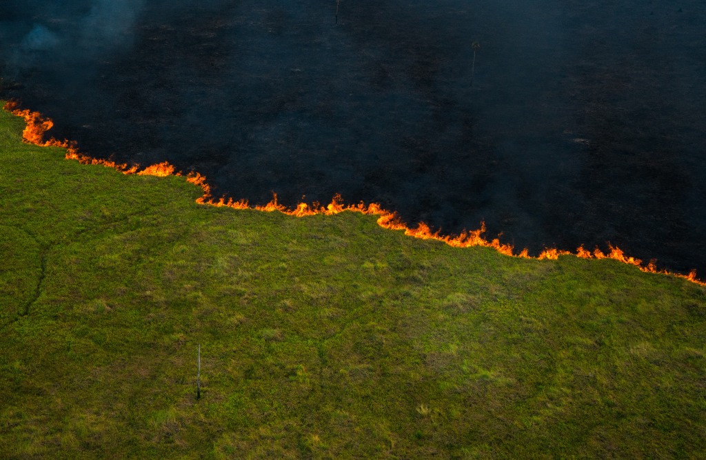 Fotografia de João Farkas sobre as queimadas no Pantanal