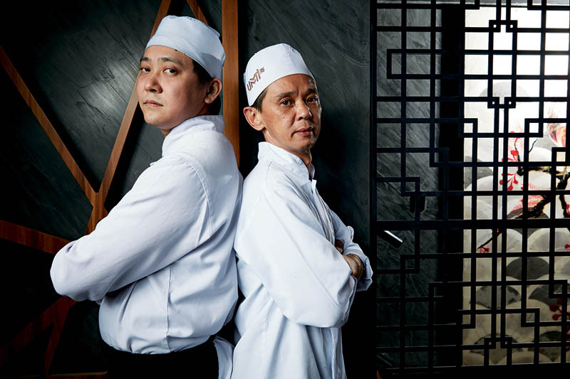 Os chefs do Ummi, Marcos Katsumi e Jun Hirooka