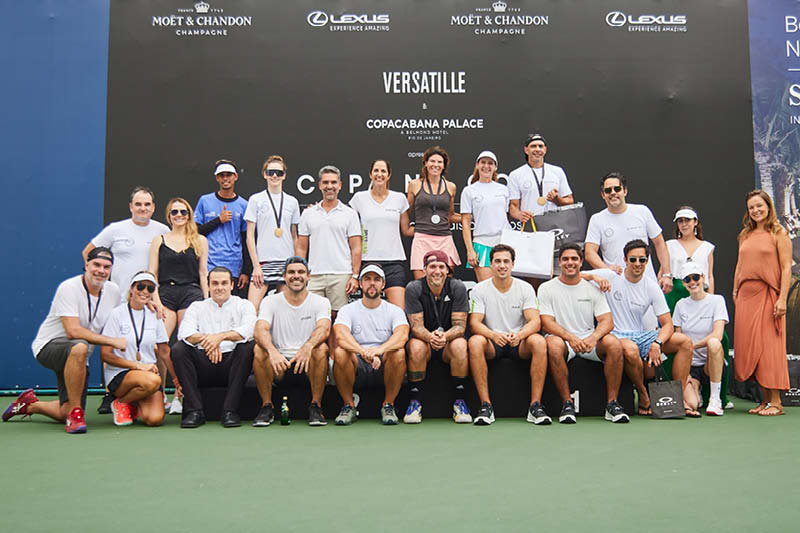 Os participantes do torneio de tênis 
