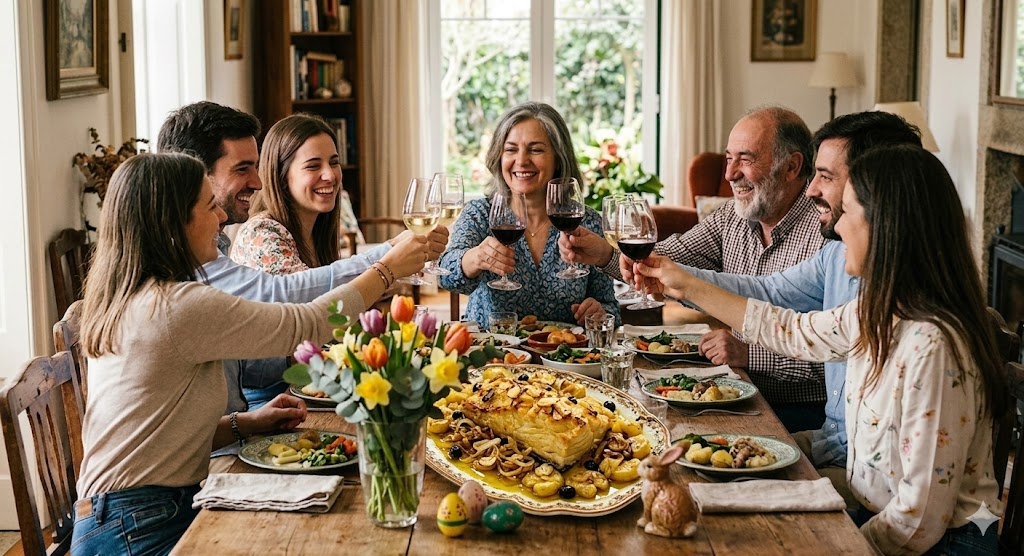 Almoço de Páscoa com vinho