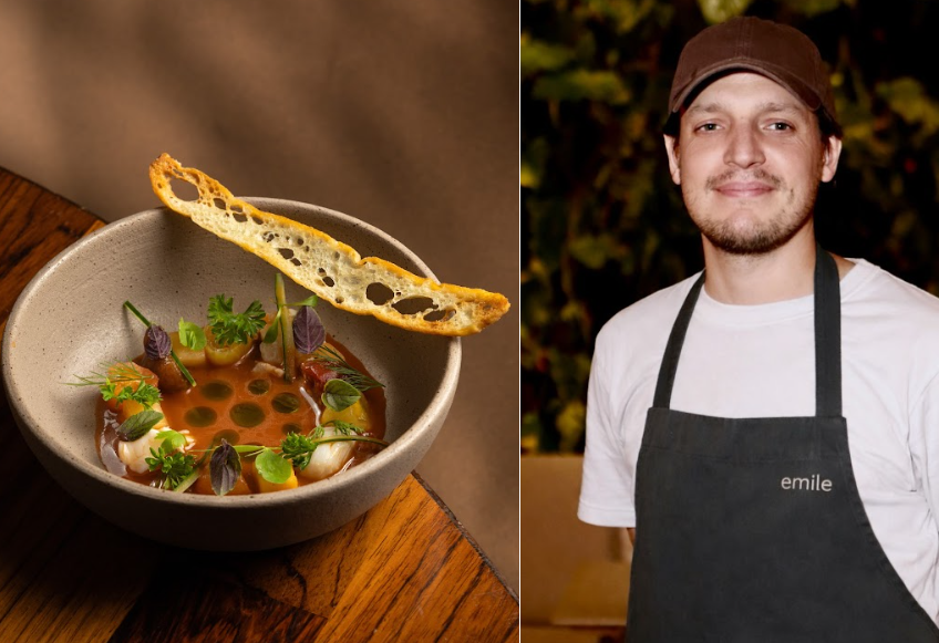 Prato criado pelo chef Bernabé Simón Padrós para o Emile, no Rio de Janeiro