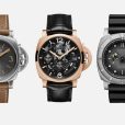 Destaques da Panerai na Watches & Wonder 2026, a partir da esquerda:Luminor 8 Giorni, Luminor 31 Giorni e Submersible Navy Seals Afniotech™ Experience