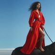 modelo sobre cavalo com peças de Ralph Lauren