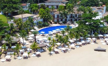 Vista aérea do hotel construído pelo alemão Wolfgang Napirei e hoje administrado pelos filhos Christian e Mariana
