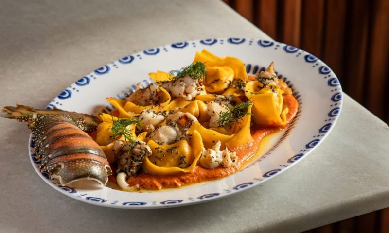 Prato do restaurante Alessandro & Federico para o Festival da Lagosta Frescatto (OSON divulgação)