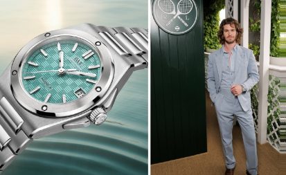 Novo relógio IWC da famosa linha Ingenieur ganha versão azul piscina e é visto no pulso do ator Andrew Garfield, famoso por interpretar Peter Parker, o Homem Aranha