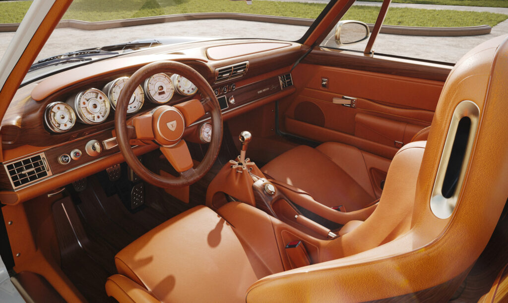 Interior do Porsche 911 feito pela Singer e Louis Vuitton (Divulgação/Singer)