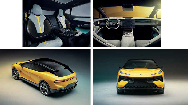 O SUV Eletre é o primeiro lançamento da Lotus no Brasil. Com até 900 cv de potência, é um dos modelos do portfólio da marca de origem britânica.
