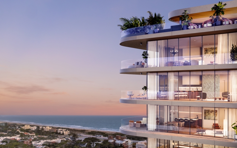 Perspectiva ilustrada das varandas do SLS, com unidade a partir de US$ 3090 mil (divulgação)