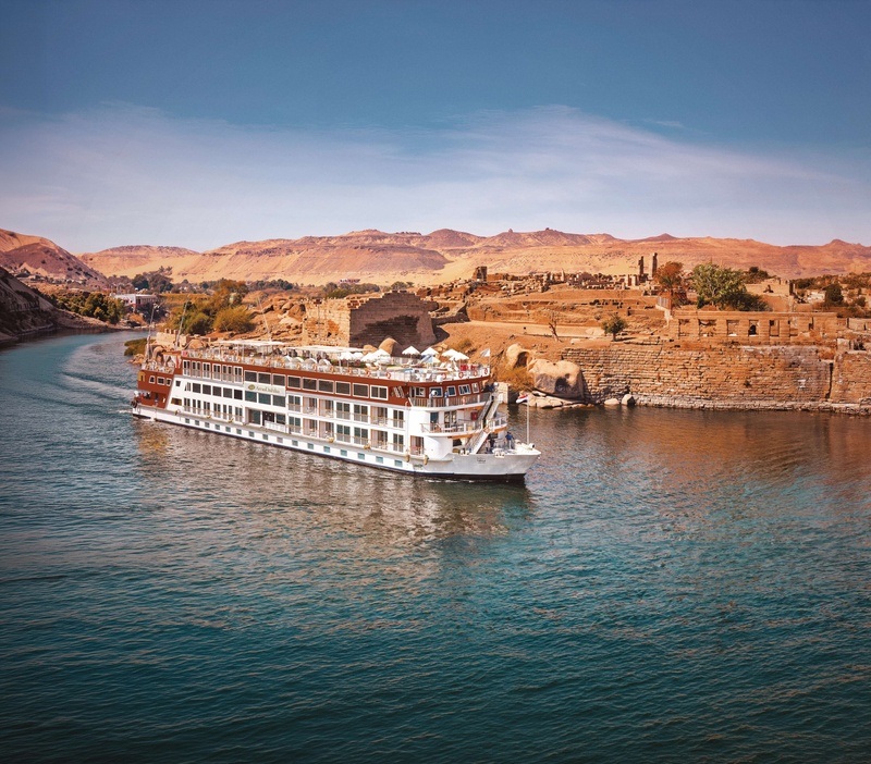 Navio AmaDahlia da AmaWaterways no Nilo (foto: Uniworld)