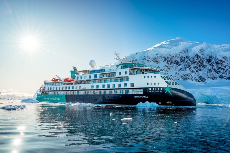 Sylvia Earle, navio de 55 cabines da Aurora expeditiosn que será fretado com exclusividade pela Latitudes (divulgação) Antártica